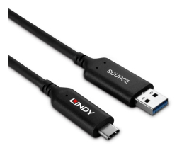 LINDY 50m USB 3.2 Gen 1 Typ A an C Hybridkabel