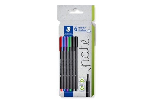 STAEDTLER Fineliner triplus rPP, 6 Stück