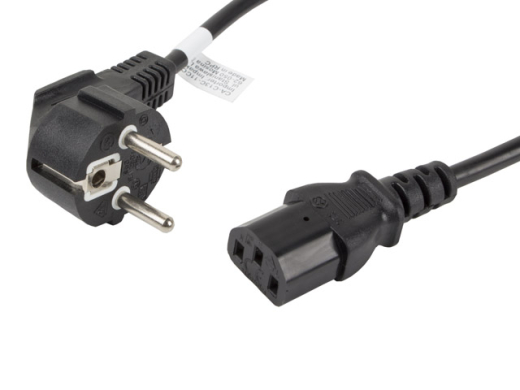 LANBERG Netzkabel CEE 7/7 90°->IEC 320 C13 1,8m VDE
