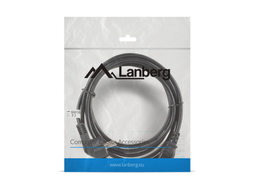 LANBERG Netzkabel CEE 7/7 90°->IEC 320 C13 3,0m VDE