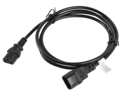 LANBERG Netzkabel-Verlängerung IEC 320 C13->C14 1,8m VDE sw