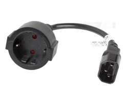 LANBERG Netzkabel-Adapter IEC320 C14->Schuko(F) für UPS 0,2m