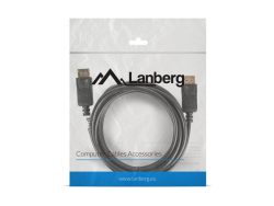 LANBERG Displayport M/M 19 PIN V1.2 Kabel 3,0m 4K schwarz