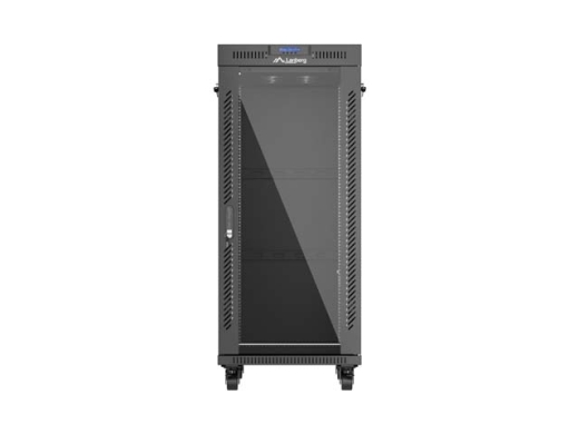 LANBERG 19 27U 600x800 freist. LCD Glastür V2 (FlatPack) sw (Speditionsversand)