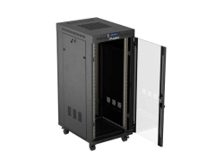 LANBERG 19 27U 600x800 freist. LCD Glastür V2 (FlatPack) sw (Speditionsversand)