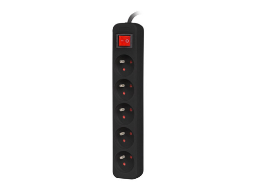 LANBERG Steckdosenleiste 3m 5x 230V EN +Schalter schwarz