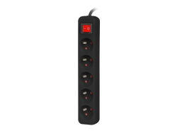 LANBERG Steckdosenleiste 3m 5x 230V EN +Schalter schwarz