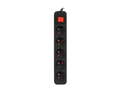 LANBERG Steckdosenleiste 3m 5x 230V EN +Schalter schwarz