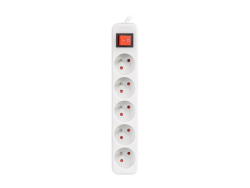 LANBERG Steckdosenleiste 3m 5x 230V EN +Schalter weiß