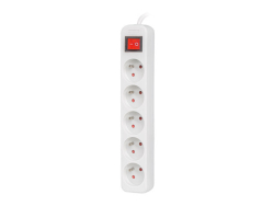 LANBERG Steckdosenleiste 3m 5x 230V EN +Schalter weiß