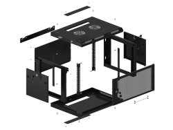 LANBERG 19 6U 600x450 Wandgehäuse perfor.Tür (FlatPack) sw