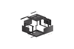 LANBERG 19 6U 600x600 Wandgeh. Metalltür V2 (FlatPack) sw