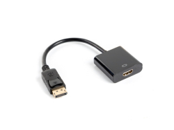 LANBERG Displayport (M)V1.2->HDMI(F) Kabel 0,1m schwarz