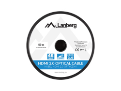 LANBERG HDMI M/M V2.0 Kabel 50m 4K optisch AOC schwarz