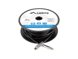LANBERG HDMI M/M V2.0 Kabel 50m 4K optisch AOC schwarz
