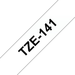 Original Brother DirectLabel schwarz auf Transparent Laminat (TZE-141)