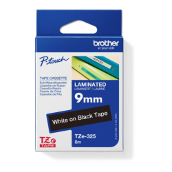 Original Brother DirectLabel weiss auf schwarz Laminat (TZE-325)