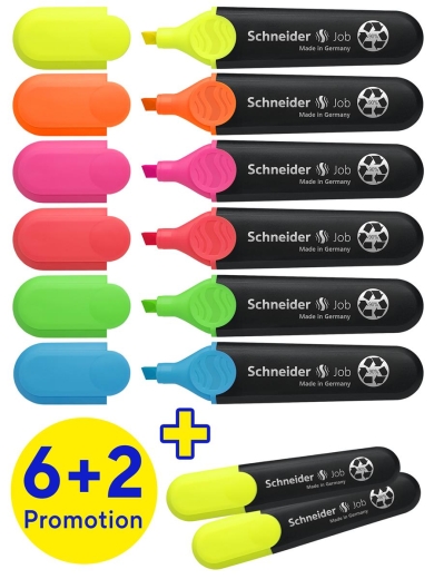 Schneider Textmarker Job sortiert Karton-Etui 8 Stk. Aktion