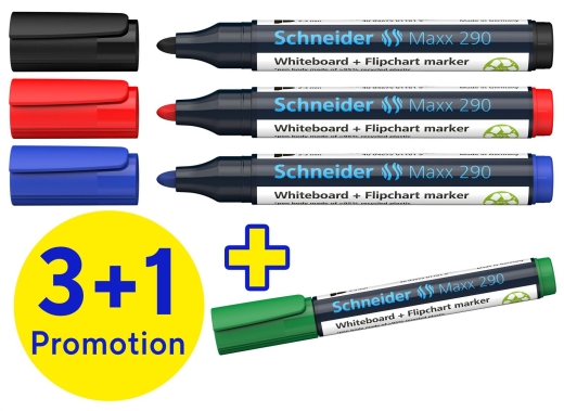Schneider Whiteboard-Marker Maxx 290 4er Etui sortiert