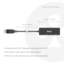 Club3D Adapter DisplayPort 2.1 > 3x HDMI 2.1 8K60Hz...