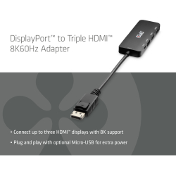 Club3D Adapter DisplayPort 2.1 > 3x HDMI 2.1 8K60Hz retail