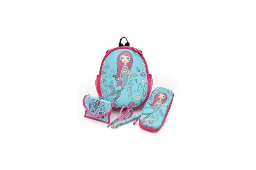 WEDO Kinder-Rucksack Meerjungfrau mit Netztaschen innen/auße