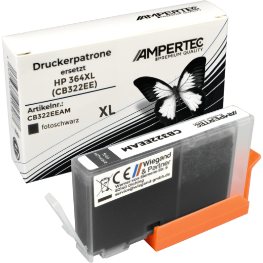 Ampertec Tinte ersetzt HP CB322EE 364XL photo schwarz