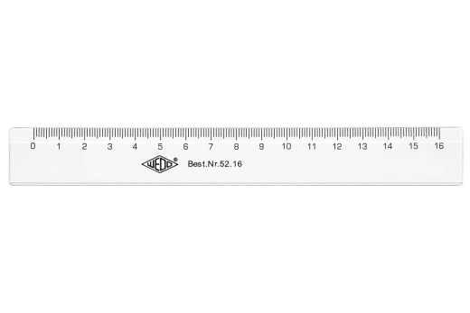 WEDO Lineal 16 cm, Tuschkante, Zentimeter Kunststof