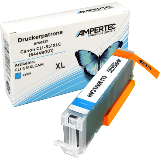Ampertec Tinte ersetzt Canon 6444B001 CLI-551XLC cyan