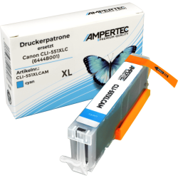 Ampertec Tinte ersetzt Canon 6444B001 CLI-551XLC cyan