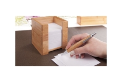 WEDO Zettelbox Bambus mit Papier