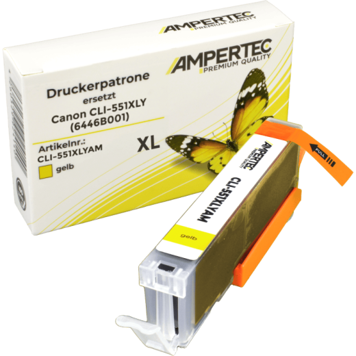 Ampertec Tinte ersetzt Canon 6446B001 CLI-551XLY yellow