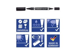 STAEDTLER Zweispitzmarker Lumocolor permanent BK retail