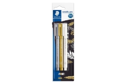 STAEDTLER Marker metallic pen gold, silber & white BK...
