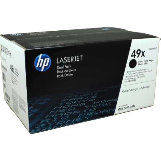 2 HP Toner Q5949XD 49X Doppelpack schwarz