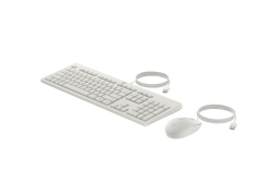 HP Tastatur+Maus 225 Set Kabelgebunden Weiß