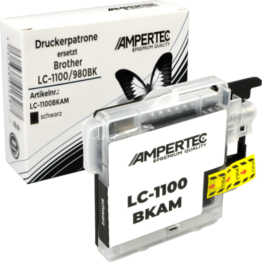 Ampertec Tinte kompatibel mit Brother LC-1100BK LC-980BK Universal schwarz