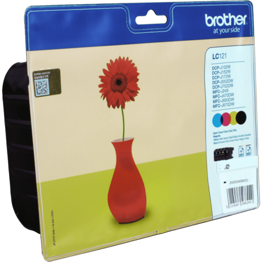 4 Brother Tinten LC-121VALBPDR Multipack KCMY
