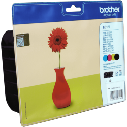 4 Brother Tinten LC-121VALBPDR Multipack KCMY