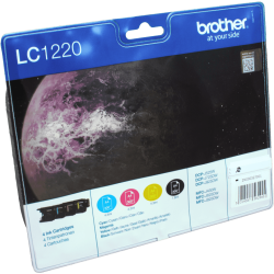 4 Brother Tinten LC-1220VALBPDR Multipack KCMY