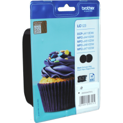 2 Brother Tinten LC-123BKBP2DR Doppelpack schwarz