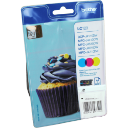 3 Brother Tinten LC-123RBWBPDR Multipack CMY