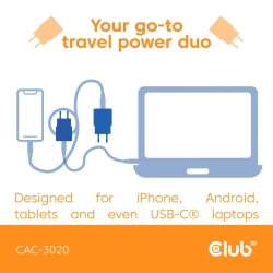 Club3D Lifestyle Ladegerät USB-C 30Watt, 2Stk weiß retail