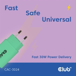 Club3D Lifestyle Ladegerät USB-C 30Watt, 2Stk...
