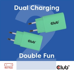 Club3D Lifestyle Ladegerät USB-C 30Watt, 2Stk grün retail