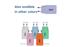 Club3D Lifestyle Ladegerät USB-C 30Watt, 2Stk lila retail