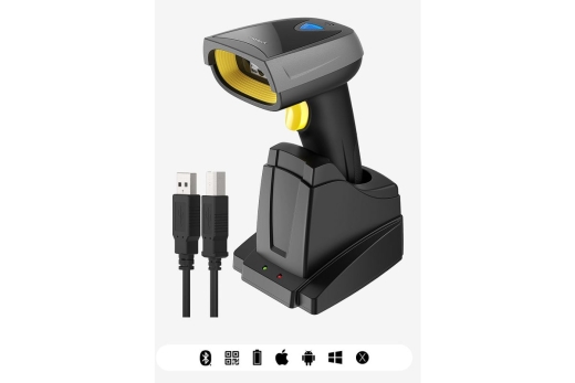 Inateck BCST-52 2D Barcode Scanner mit Ladestation Schwarz