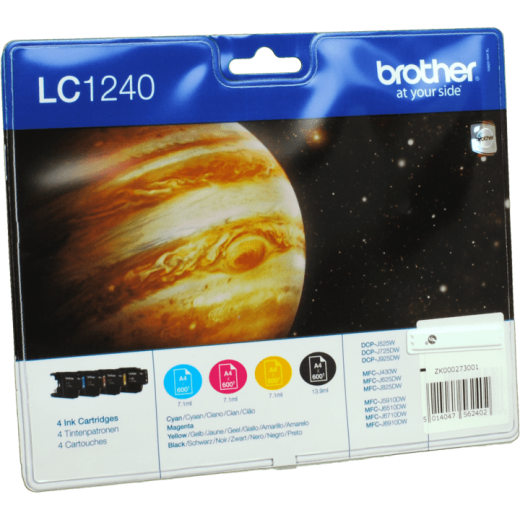 4 Brother Tinten LC-1240VALBPDR Multipack KCMY