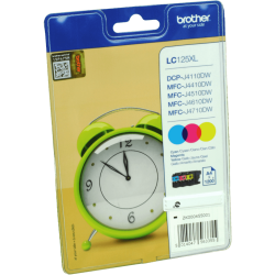 3 Brother Tinten LC-125XLRBWBPDR Multipack CMY
