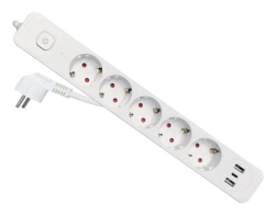 Equip Steckdosenleiste 5xSchuko/2xUSBA/USBC+Switch...